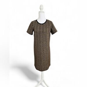 Signature Collection Elegant Black and Gold Patterned Dress Women's Size S (4-6)